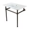 Kingston Brass 37 Console Sink with Brass Legs Single Faucet Hole, WhiteOil Rubbed Bronze KVBH37227ORB - alternate 1